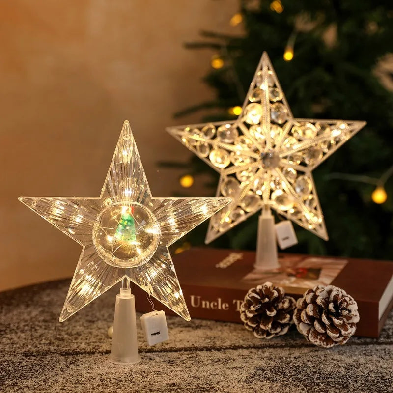 décoration noël étoile lumineuse transparente perforée classique tringle support chambre maison