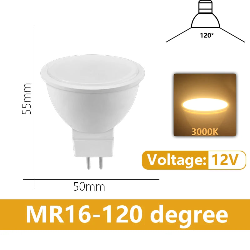 ampoules led blanc modernes 12v 3000k 4000k 6000k 120deg 38deg roues visées
