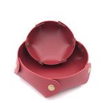 coupelles simili cuir rouge noir bleu modernes rubans pinces stylos