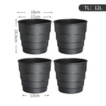 pots fleurs plastique blanc rayures modernes contrôleur racines 14cm 17cm 21cm pack pièces