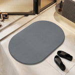tapis bain pierre diatomite moderne gris légerement rugueux respectueux environnement rapide absorption antidérapant