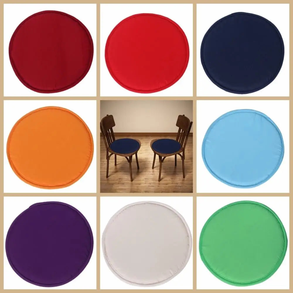coussin chaise rond solide anti salissure mousse pu polyester coton beige orange rouge bleu