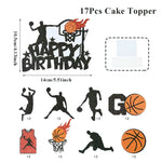 décoration fête anniversaire basket ball assiettes gobelets serviettes guirlande ballon bouteille table orange noir
