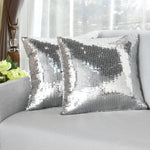 housse coussin paillettes argentées moderne 38x38cm decoration salon lit voiture polyester