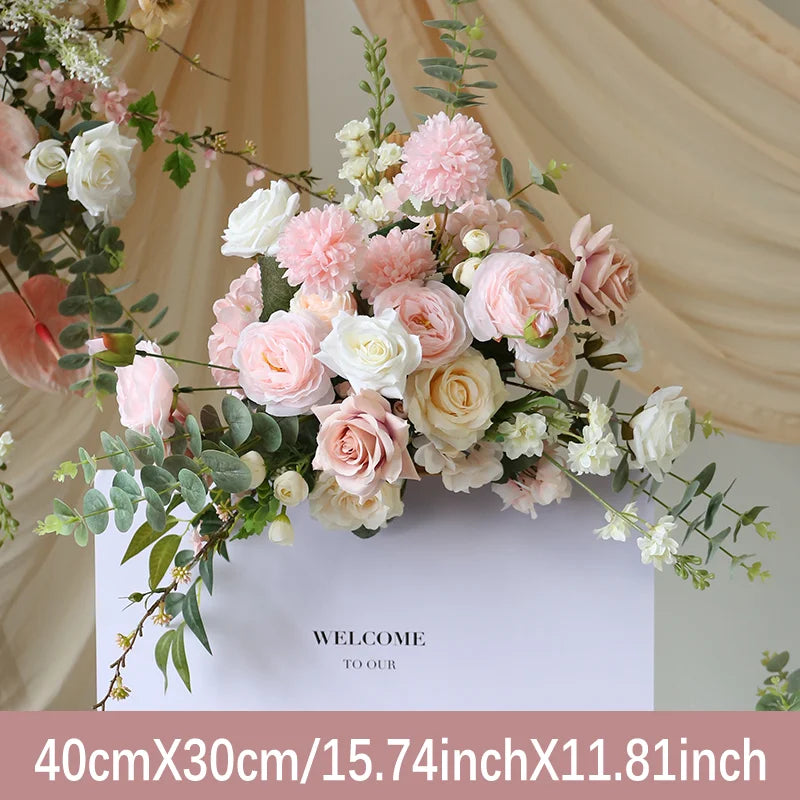 décoration murale fleurs artificielles bouquet rose classique romantique anniversaire mariage fête pendaison crémaillère