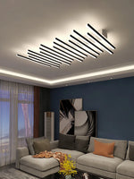 luminaire led moderne noir blanc minimaliste barreaux lisses opaques semi encastré