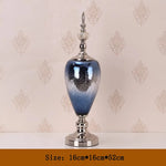vases décoratifs bleu doré texture miroir opacité classique base solide