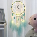 attrape rêves boho plumes tassel chain couleur bleue rose verte