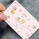 sticker adhésif carte bancaire dessin animé ours mignon rose bleu clair blanc