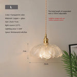 lampe suspendue transparente vintage ampoule E27 câble torsadé motifs géométriques chambre salon étude