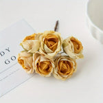 bouquet artificiel roses vintage romantique anniversaire mariage baby shower intérieur feuillets verts