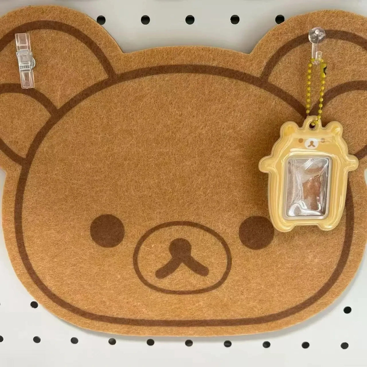 décoration murale kawaii tête d'ours liège motif rilakkuma mignon pinces linge fixations sans perçage