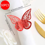 décoration table papillon ornements floraux motifs spirales rouge doré violet iridescent artisanal