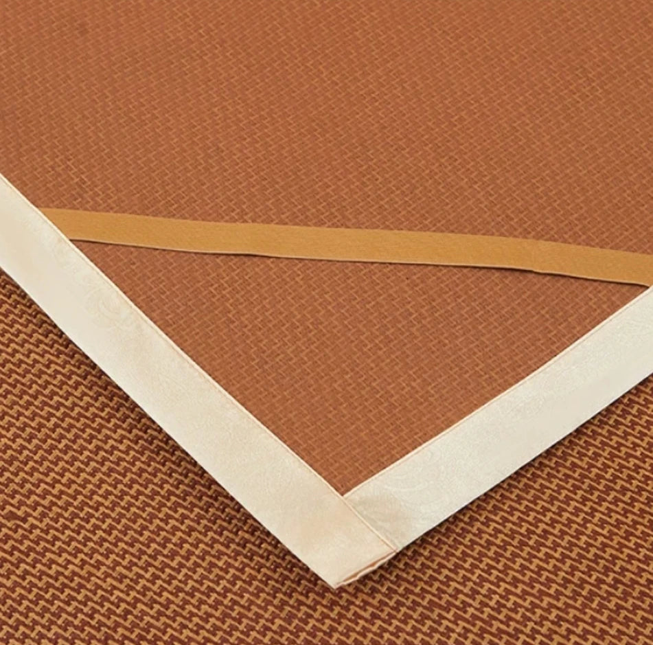 matelas marron clair tissé motifs géométriques moderne confortable ruban adhésif
