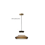 Suspension lumineuse tissu rayures horizontales moderne noir blanc rouge jaune bleu