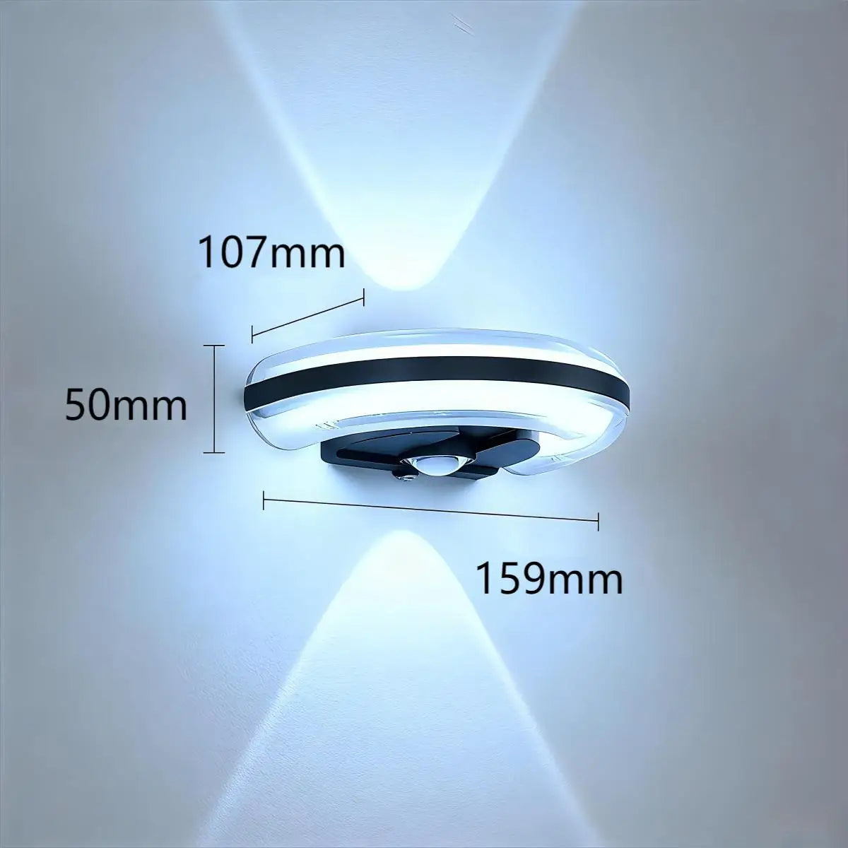 applique murale extérieure ip65 moderne hydrofuge led blanc noir transparent