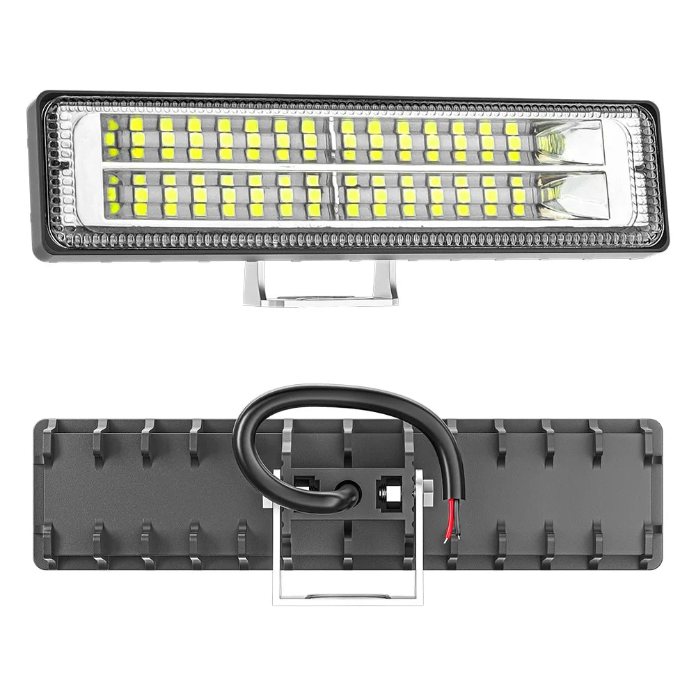 barre lumineuse led 84w ip65 double rangée noir support adjustable mounting bracket