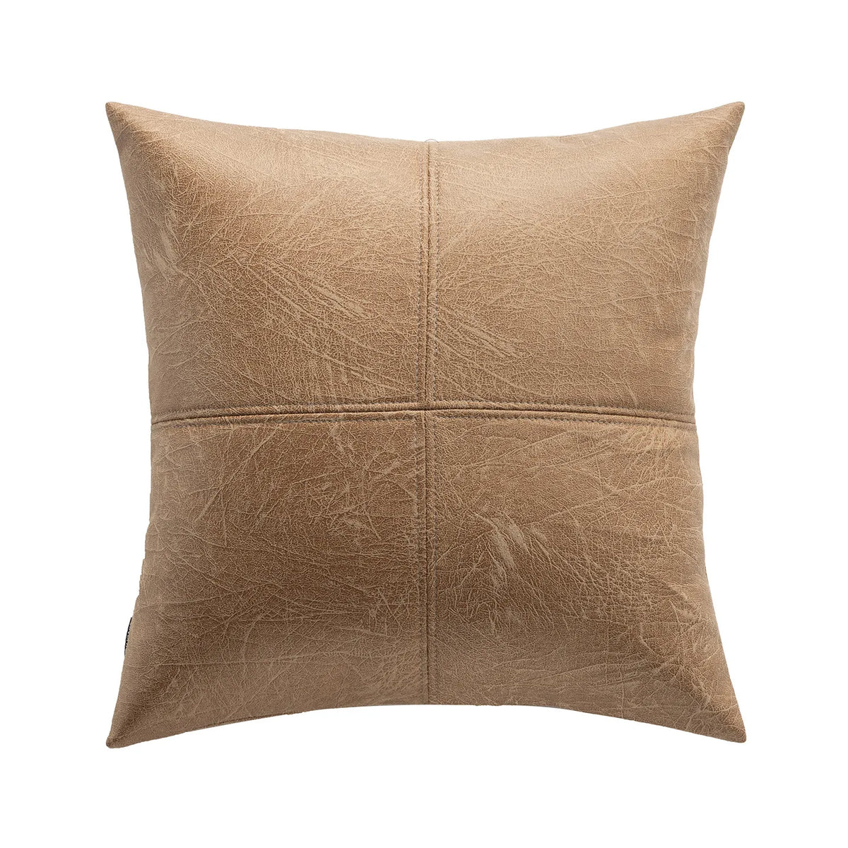 housse coussin effet cuir gris marron beige décoration intérieure moderne 45x45 cm