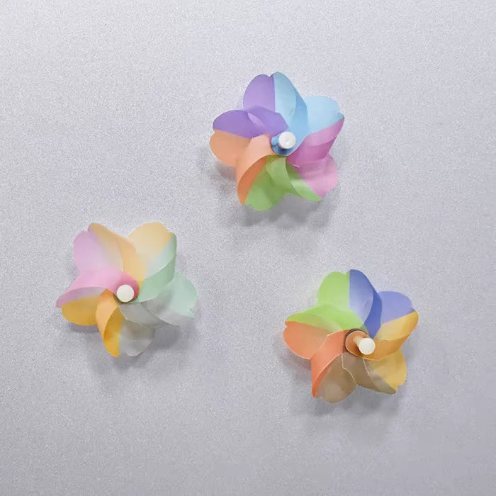 aimants décoratifs fleurs bleu rose vert aimants origami géométriques points noirs