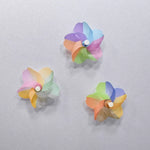 aimants décoratifs fleurs bleu rose vert aimants origami géométriques points noirs