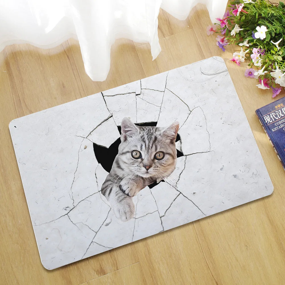 tapis sol antidérapant motif nature 3d effet cracké intérieur extérieur cuisine bain porte