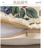 taies d'oreiller jacquard vintage motif floral multicolore coton polyester adhésif lit maison