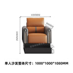 canapé moderne orange gris rayures horizontales tablette intégrée tiroir minimaliste forme scandinave chambre salon