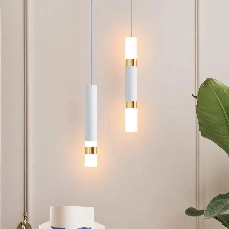 Lampe suspendue en or moderne pour chambre à coucher avec éclairage LED