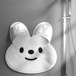 tapis bain blanc rose souriant oreilles lapin adhésif douche moderne