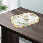 Plateau miroir vert pour organisation bijoux