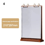 affiche flip display board bois naturel marron clips métalliques transparent moderne minimaliste a4 a5