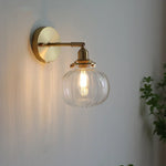 lampe murale moderne or transparent rayures ampoule led cordon interrupteur vintage électrique