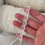 ruban dentelle polyester blanc noir beige clair 10mm classique 30mètres