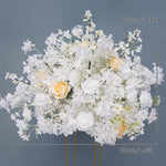 arche décorative mariage fleurs artificielles roses blanches classique romantiqueextérieur usage décoration maison