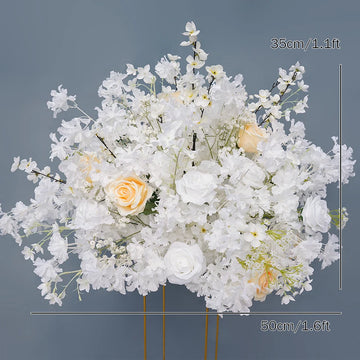 arche décorative mariage fleurs artificielles roses blanches classique romantiqueextérieur usage décoration maison