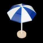 parasols miniatures décorations paysage moderne rouge blanc bleu jaune rayures horizontales tringle base circulaire
