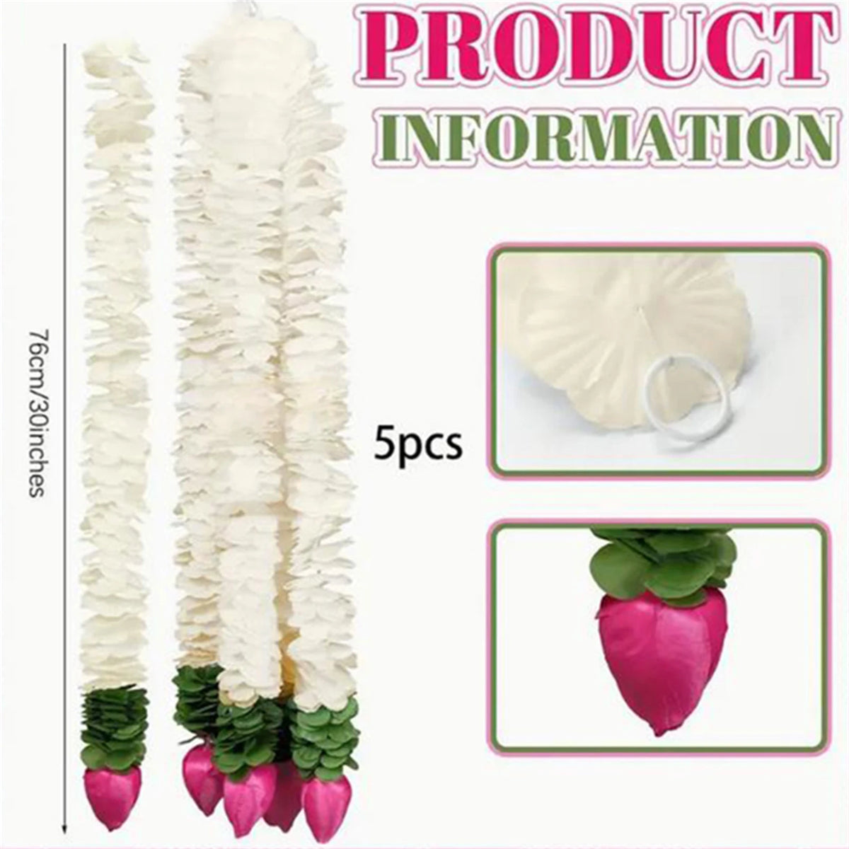guirlande florale artificielle blanche verte rose décoration mariage anniversaire saint valentin fête jardin