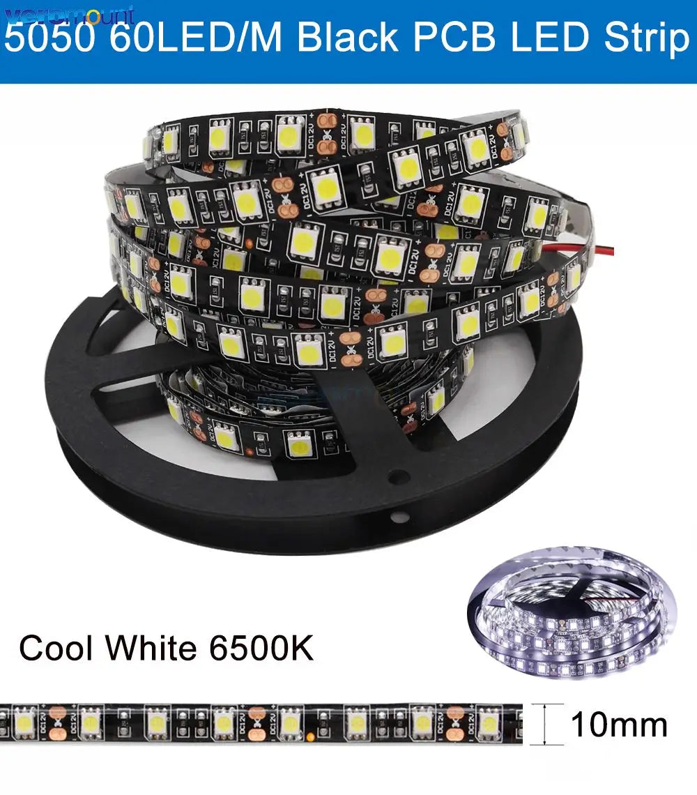ruban led smd 5050 5m rgbw ip65 noir adhésif 60ledsmètre moderne connecteur troisbroches