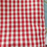 tissu coton biodegradable carreaux bleu marine rose rouge decoration maison bricolage popeline plain