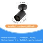 Spot lumineux LED 5W noir mat moderne compatible ampoule GU10 vis fixé