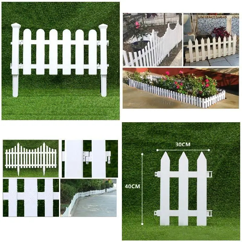clôture jardin blanche moderne fixations barreaux poteaux dimensions diverses transparente