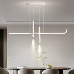 suspension lumineuse moderne pendentif led noir blanc contemporain 120cm 90260v