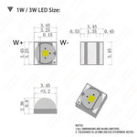 diodes led 1w 3w 5w 10w blanc chaud pur doré lumineuses 3500k 6000k plat