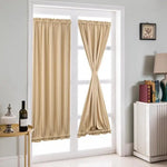 rideau fenêtre porte coulissante double poche polyester plissé beige gris blanc opaque classique européen