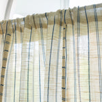 rideau semi transparent lin beige bleu marine rayures horizontales moderne rustique fenêtre salon thé