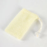 sac savon blanc rose maille fine ruban simple pratique douche