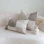 coussins décoratifs patchwork moderne sans rembourrage beige gris blanc lit canapé 45x45cm