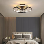 lampe moderne anneaux led dimmable télécommande couleur or noir blanc