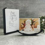 cadre photo moderne double face transparent noir blanc 10x15cm clips