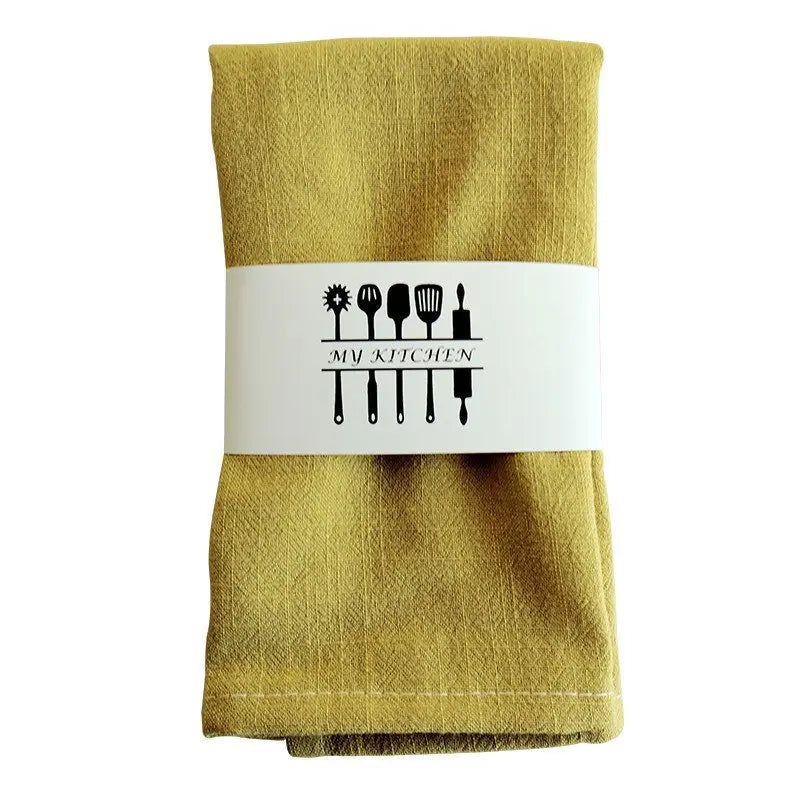 serviettes table lin rose vert blanc jaune beige rustique minimaliste texture froissée aspect naturel